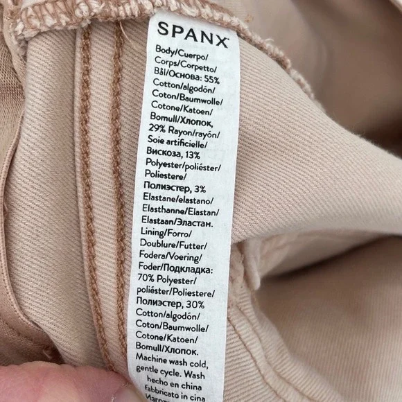 Spanx Women's Stretch Twill Cropped Wide Leg Pants Pink Blush 1X Petite - Picture 6 of 9